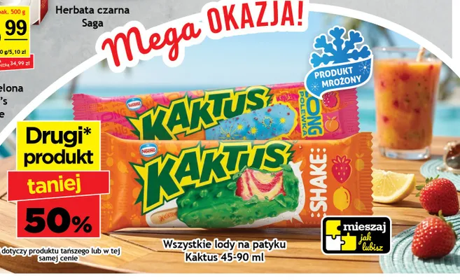 Lody na patyku Kaktus 45-90 ml promocja w Gram Market