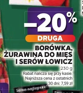Borówka do mięs i serów Łowicz promocja w Stokrotka
