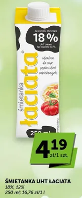 Śmietanka UHT łaciata 18% 12% promocja w Groszek