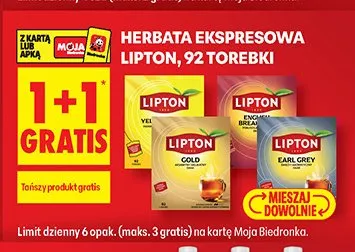Herbata ekspresowa Lipton 92 torebki promocja w Biedronka