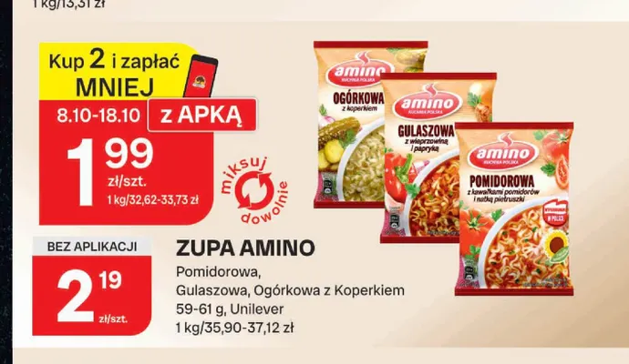 Zupa ogórkowa z koperkiem Amino promocja w Chorten