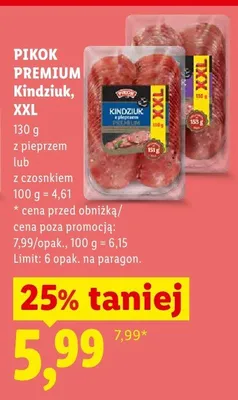 Kindziuk XXL z czosnkiem promocja w Lidl