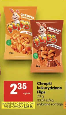 Chrupki kukurydziane Flips toffi promocja w Delikatesy Centrum