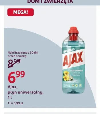 Płyn uniwersalny Ajax promocja w Rossmann