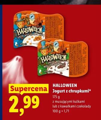 Jogurt z chrupkami Halloween z musującymi kulkami promocja w Lidl