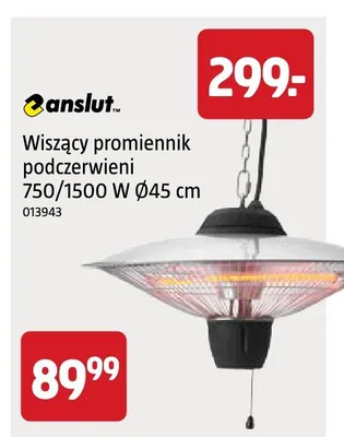 Wiszący promiennik podczerwieni Anslut 750/1500W promocja w Jula