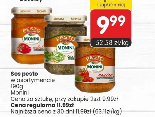 Sos pesto Rosso Monini promocja w Market Point