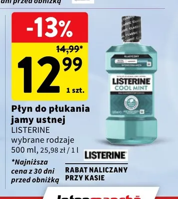 Płyn do płukania jamy ustnej Listerine promocja w Intermarche
