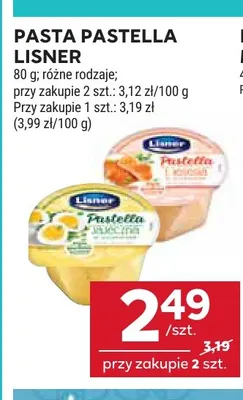 Pasta Pastella z łososiem Lisner promocja w Stokrotka