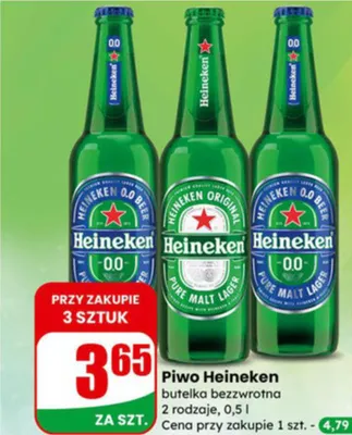 Piwo Heineken bezalkoholowe promocja w Dino