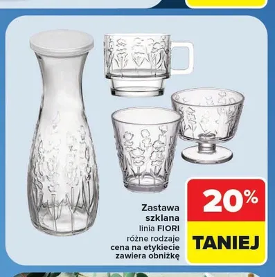 Zastawa szklana Fiori promocja w Carrefour