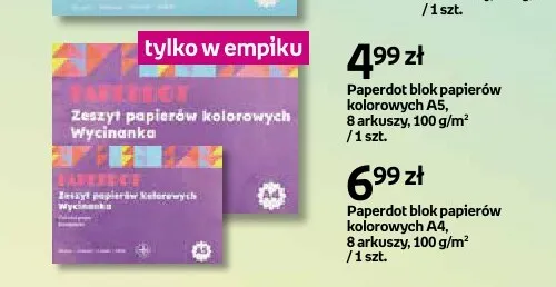 Paperdot blok papierów kolorowych A5 promocja w Empik