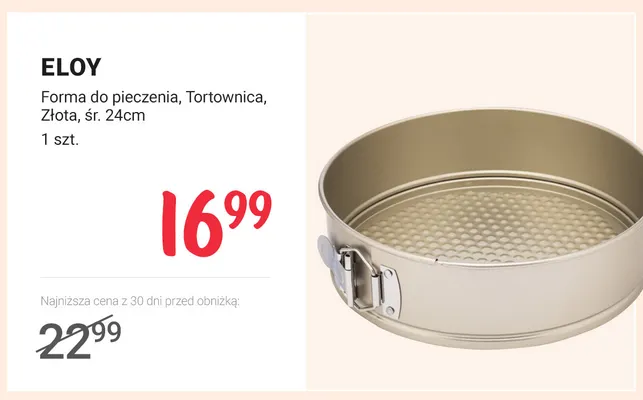Forma do pieczenia tortownica złota śr. 24 cm Eloy promocja w Rossmann