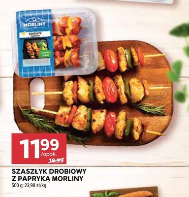 Szaszłyk drobiowy z papryką Morliny promocja w Stokrotka