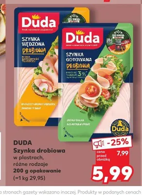 Szynka wędzona drobiowa Duda promocja w Kaufland