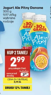 Jogurt Ale Pitny Danone truskawkowy promocja w Delikatesy Centrum