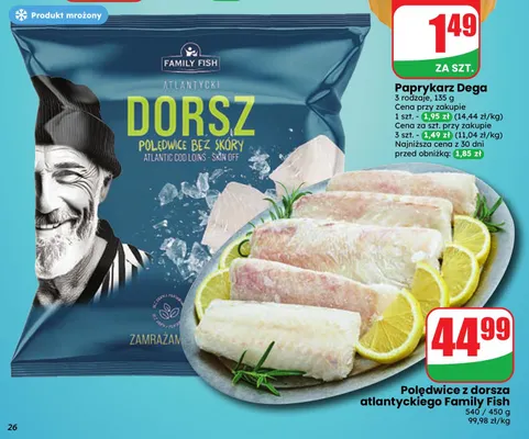 Polędwice z dorsza atlantyckiego Family Fish promocja w Dino