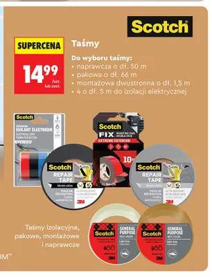 Taśmy do izolacji elektrycznej 4 o dł. 5 m Scotch promocja w Biedronka