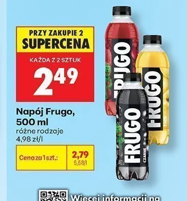 Napój Frugo czarne promocja w Biedronka