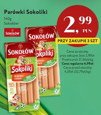 Parówki Sokoliki Sokołów promocja w Market Point