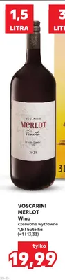 Wino czerwone wytrawne Voscarini Merlot promocja w Kaufland