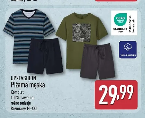 Piżama męska UP2FASHION promocja w Aldi