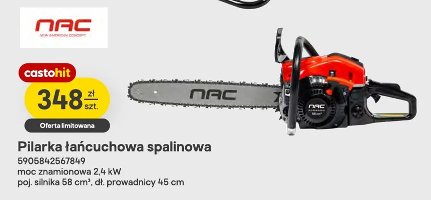 Pilarka łańcuchowa spalinowa Nac promocja w Castorama