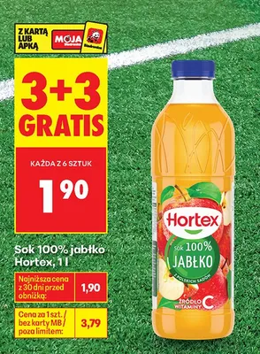 Sok 100% jabłko Hortex promocja w Biedronka