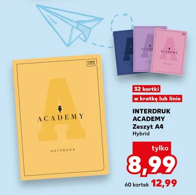 Zeszyt A4 Hybrid Interdruk Academy 60 kartek w kratkę promocja w Kaufland
