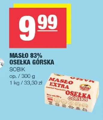 Masło 83% Osełka Górska Sobik promocja w SPAR