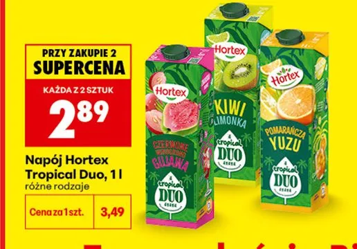 Napój Hortex Tropical Duo Czerwony Grejpfrut Gujawa promocja w Biedronka