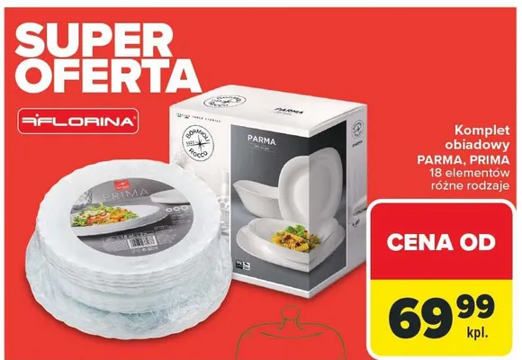 Komplet obiadowy PARMA, PRIMA 18 elementów różne rodzaje promocja w Carrefour