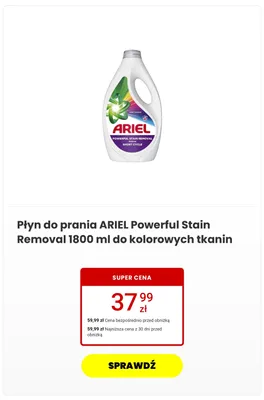 Płyn do prania Ariel Powerful Stain Removal do kolorowych tkanin promocja w Media Expert