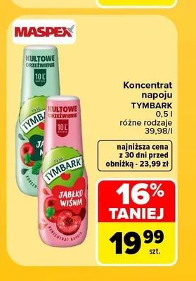 Koncentrat napoju Tymbark Jabłko Mięta promocja w Carrefour Market