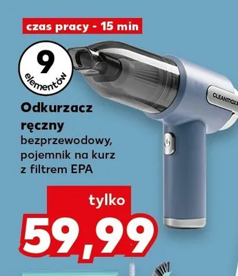 Odkurzacz ręczny bezprzewodowy, pojemnik na kurz z filtrem EPA promocja w Kaufland