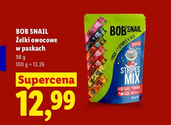 Żelki owocowe w paskach Bob Snail promocja w Lidl