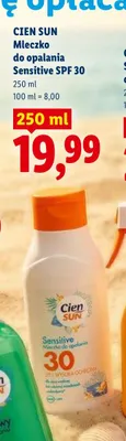 Mleczko do opalania Sensitive SPF 30 Cien Sun promocja w Lidl