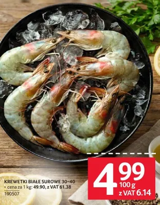 Krewetki białe surowe 30-40 promocja w Selgros