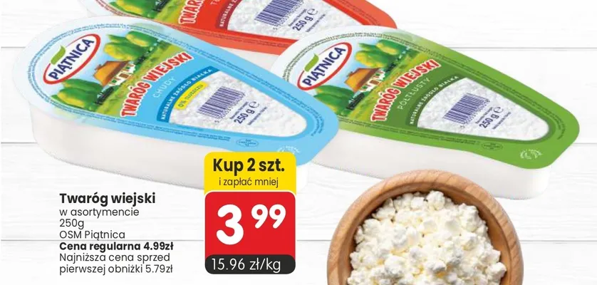 Twaróg wiejski w asortynecie promocja w Market Point