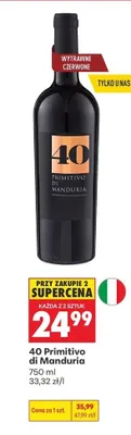 Wino 40 Primitivo di Manduria promocja w Biedronka