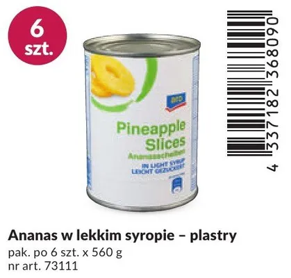 Ananas w lekkim syropie - plastry promocja w Makro