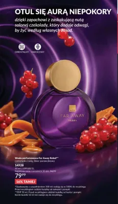 Woda perfumowana Avon Far Away Rebel czekolada z solą, likier porzeczkowy promocja w AVON