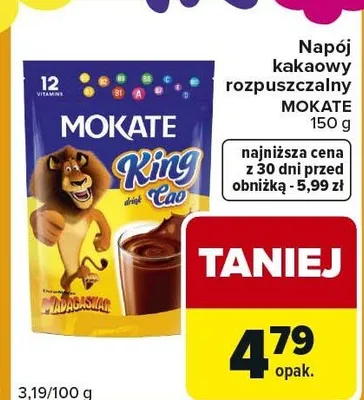 Napój kakaowy rozpuszczalny Mokate King Kao promocja w Carrefour Express