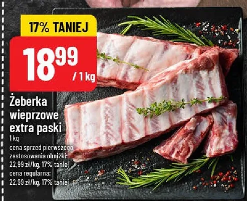 Żeberka wieprzowe extra paski promocja w POLOmarket