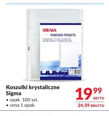 Koszulki krystaliczne Sigma promocja w Makro