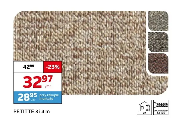 Wykładzina dywanowa Petitte 4 m promocja w Komfort