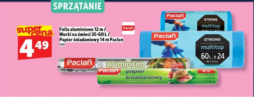 Worki na śmieci Paclan Strong Multitop 60l promocja w TOPAZ