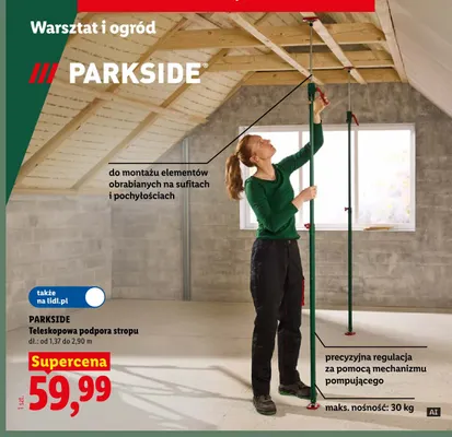 Teleskopowa podpora stropu Parkside promocja w Lidl