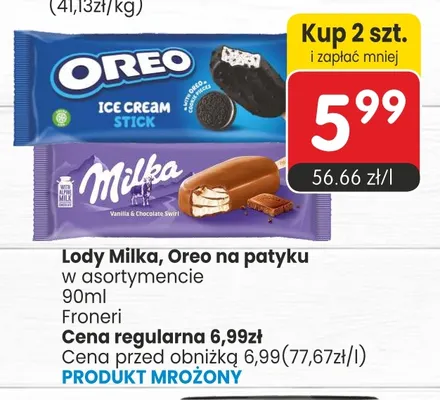 Lody na patyku Milka Vanilla & Chocolate Swirl promocja w Market Point