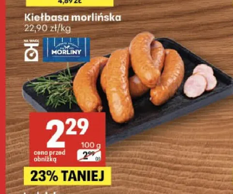 Kiełbasa morlińska Morliny promocja w Delikatesy Centrum